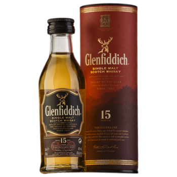 Виски Glenfiddich 15 лет 0,05 л в подарочной упаковке