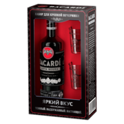 Ром Bacardi Carta Negra 0,7 л в подарочной упаковке + 2 стакана