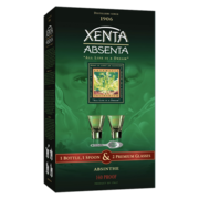 Абсент Xenta 0,7 л в подарочной упаковке + 2 стакана + ложка